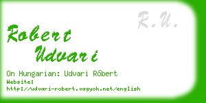 robert udvari business card